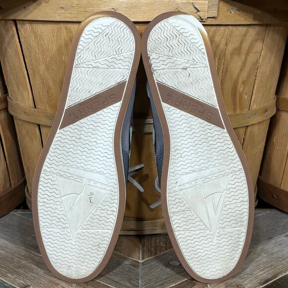 Sperry Coastfish 2-Eye Gray Perforated Leather Lace-Up Boat Shoes Womens Size 10 - Picture 10 of 11